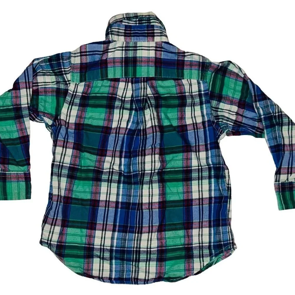 2 boys Ralph Lauren plaid button down shirts size 3T